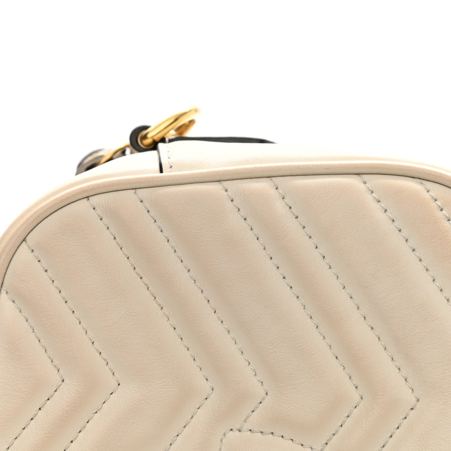 Gucci Calfskin Matelasse Small GG Marmont Chain Shoulder Bag White 13 of 13