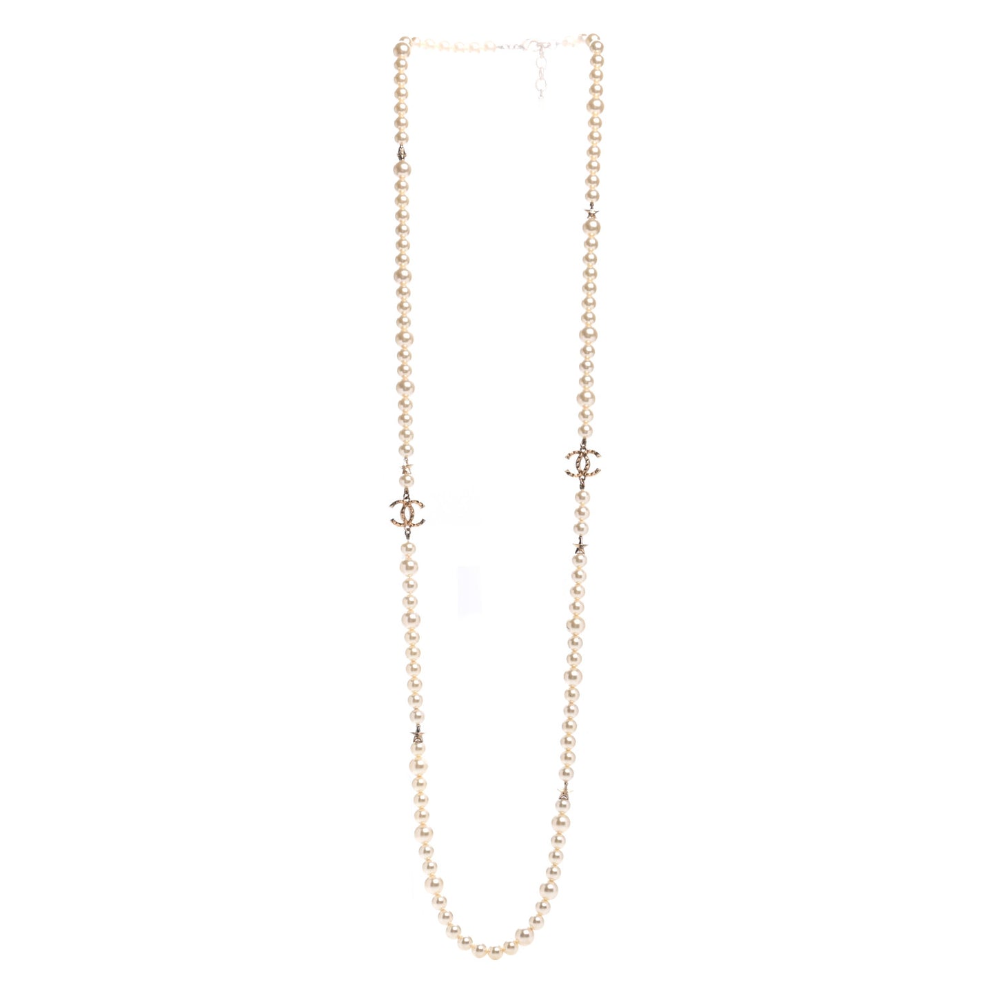 Pearl CC Star Necklace Light Gold