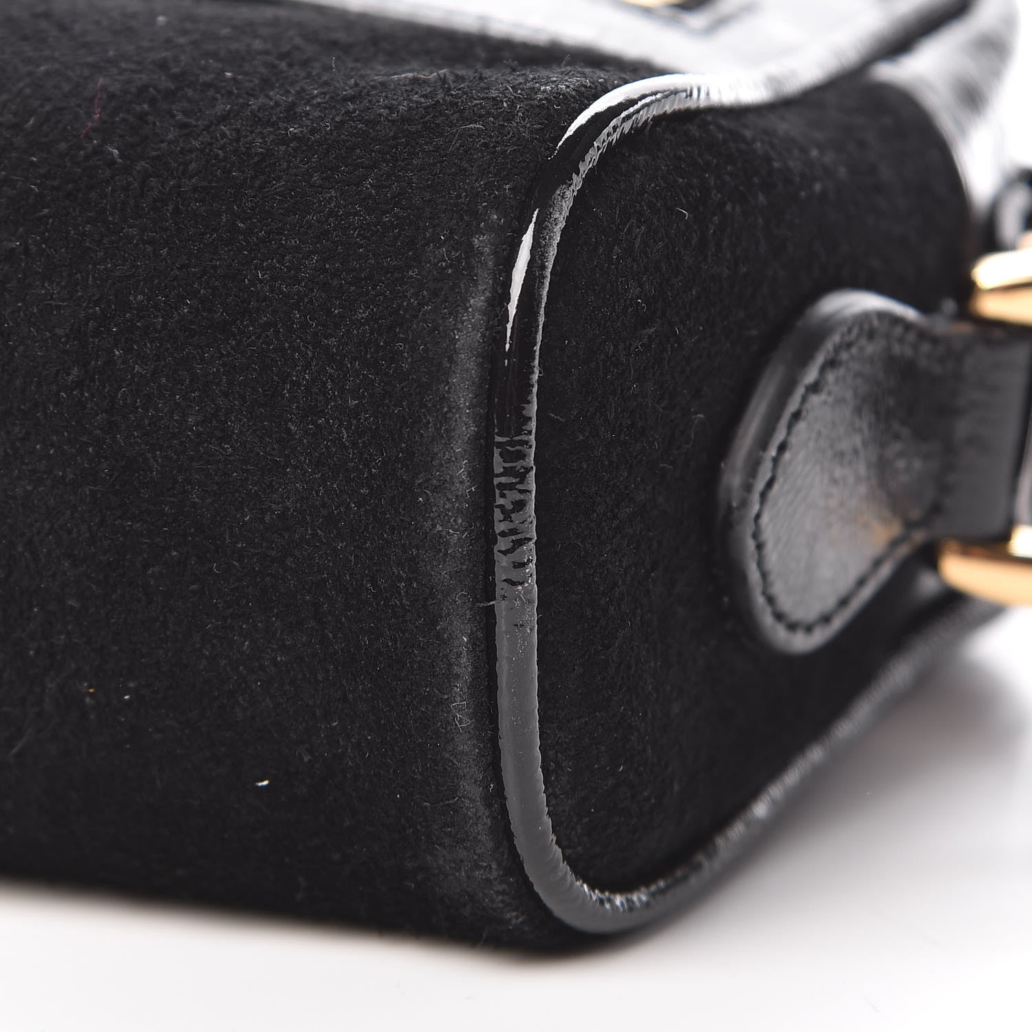 Gucci Suede Patent Web Mini Ophidia Shoulder Bag Black 9 of 9