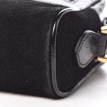 Gucci Suede Patent Web Mini Ophidia Shoulder Bag Black 9 of 9