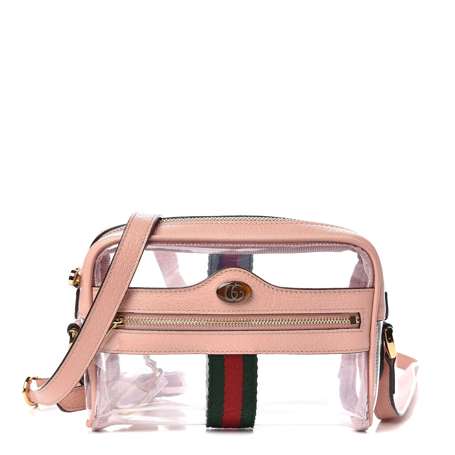 Gucci Vinyl Web Mini Ophidia Transparent Shoulder Bag Perfect Pink 1 of 9