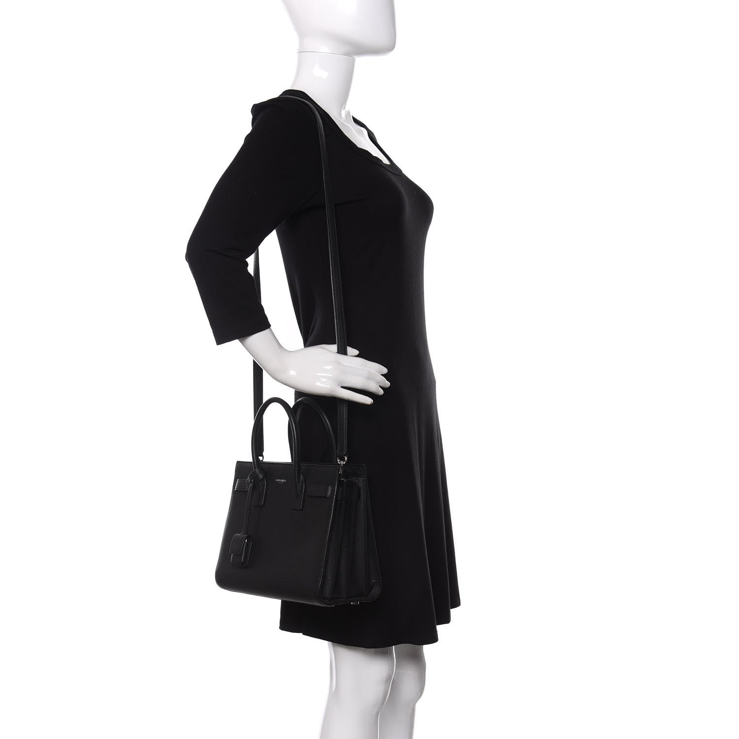 Saint Laurent Grained Calfskin Baby Sac De Jour Black 2 of 10
