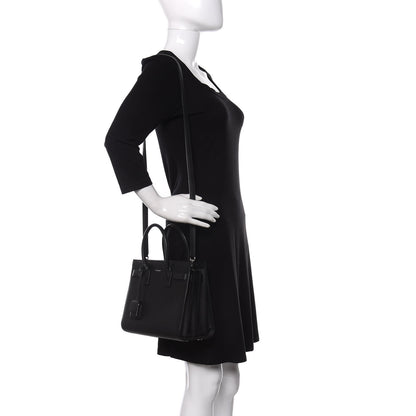 Saint Laurent Grained Calfskin Baby Sac De Jour Black 2 of 10