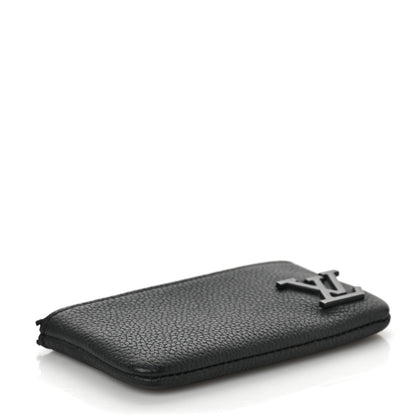 Louis Vuitton Grained Calfskin Aerogram Key Pouch Black 4 of 6
