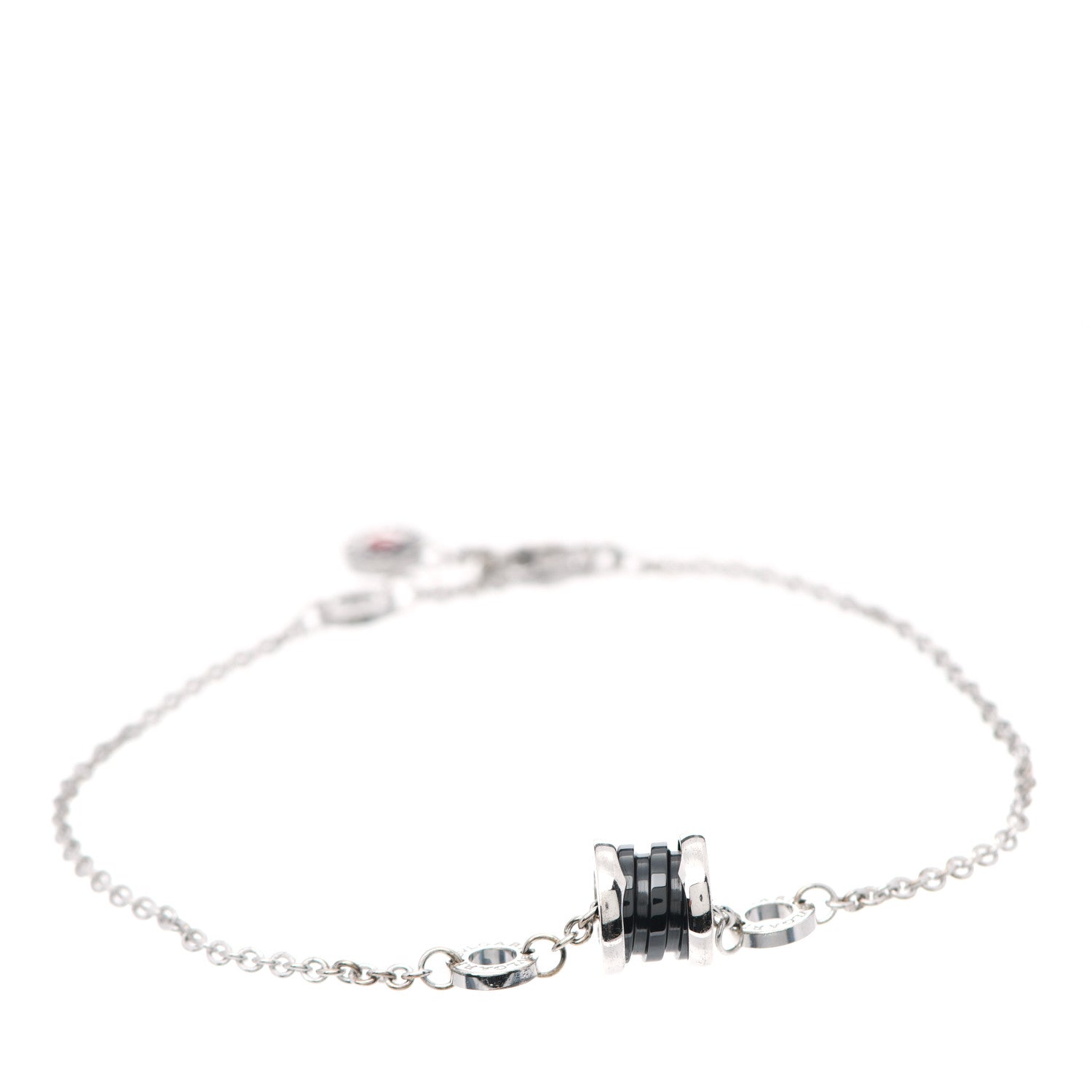 Bulgari Sterling Silver Black Ceramic Save the Children Bracelet 1 of 5