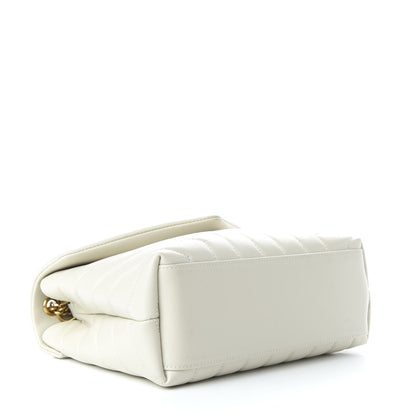 Saint Laurent Calfskin Y Quilted Monogram Small Loulou Chain Satchel Ivory 4 of 9