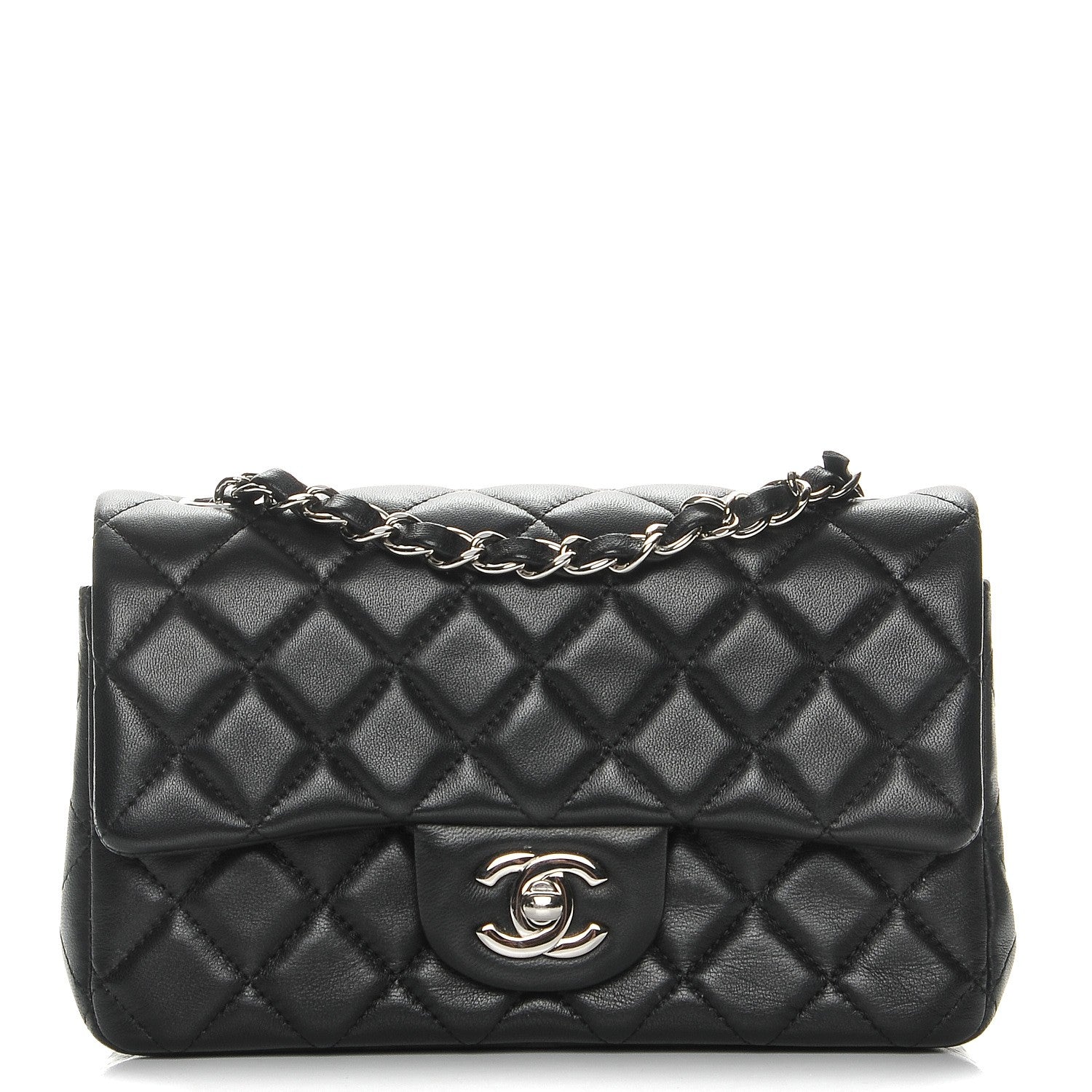 Chanel Lambskin Quilted Mini Rectangular Flap Black 1 of 7