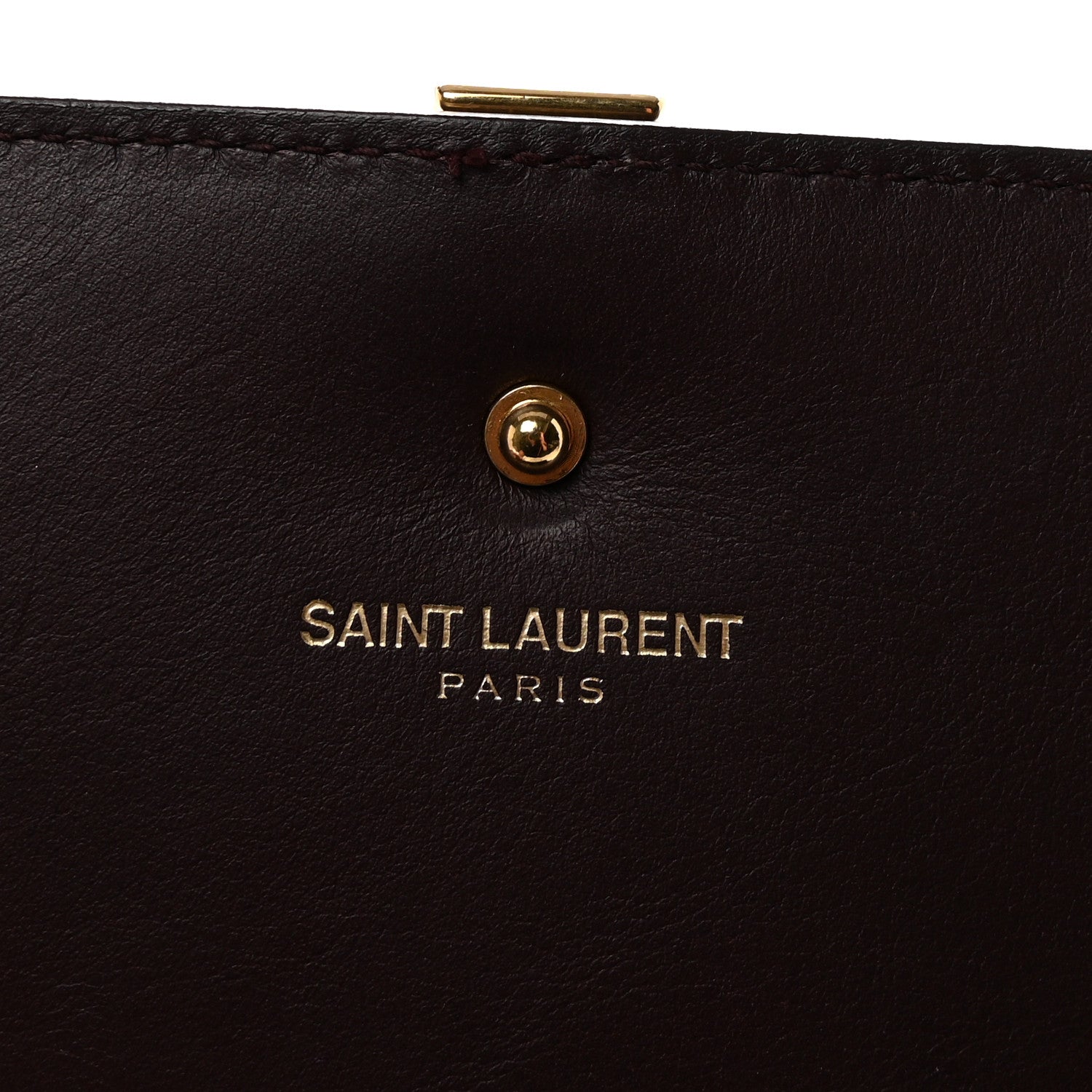 Saint Laurent Calfskin Classic Y Ligne Chain Wallet Wine 5 of 9