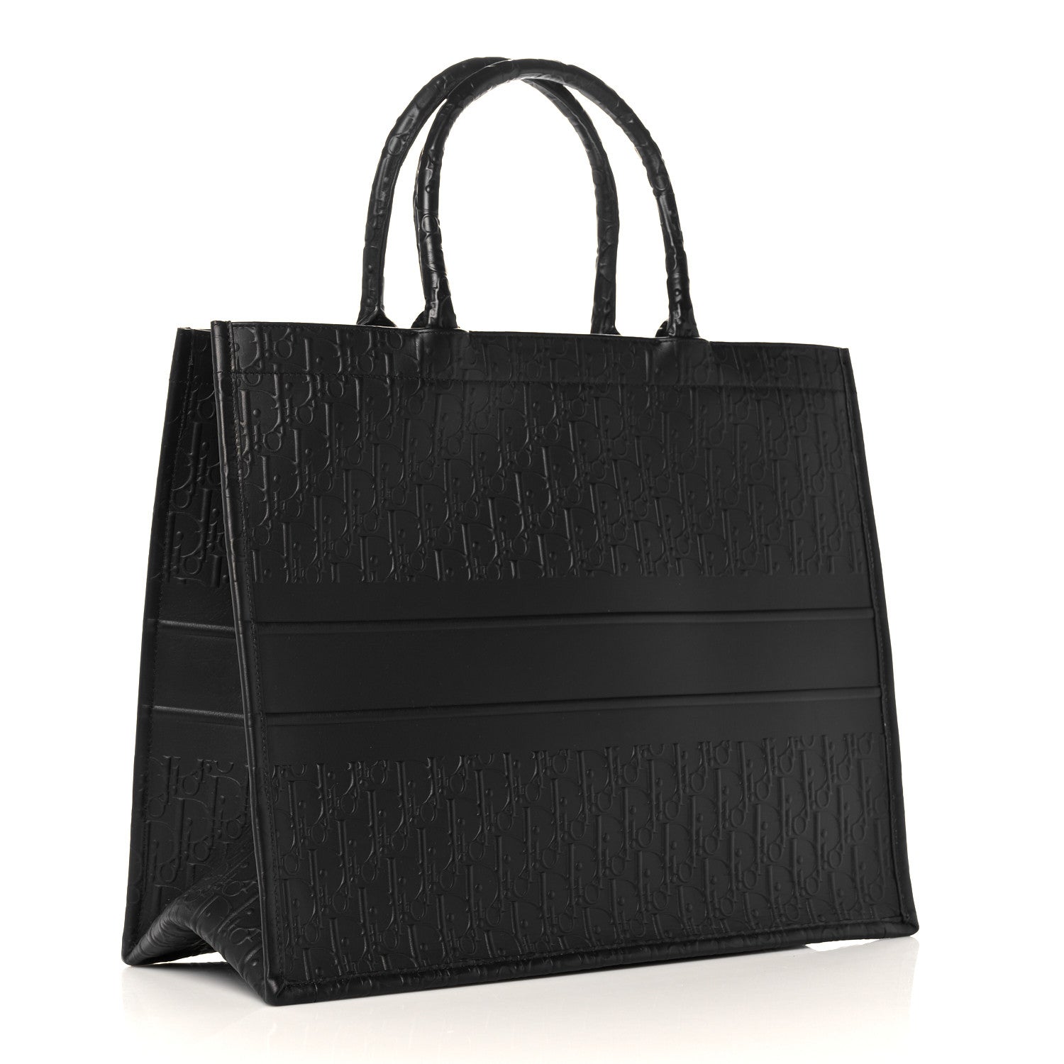 Christian Dior Oblique Calfskin Embossed Book Tote Black 3 of 9