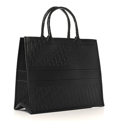 Christian Dior Oblique Calfskin Embossed Book Tote Black 3 of 9