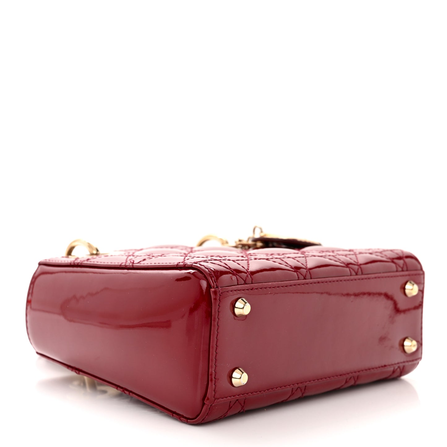 Patent Cannage Mini Lady Dior Red