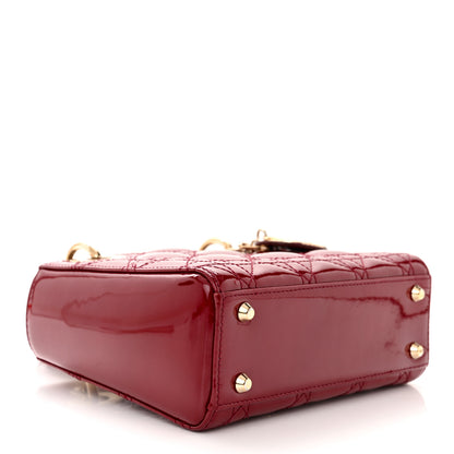 Christian Dior Patent Cannage Mini Lady Dior Red 4 of 12