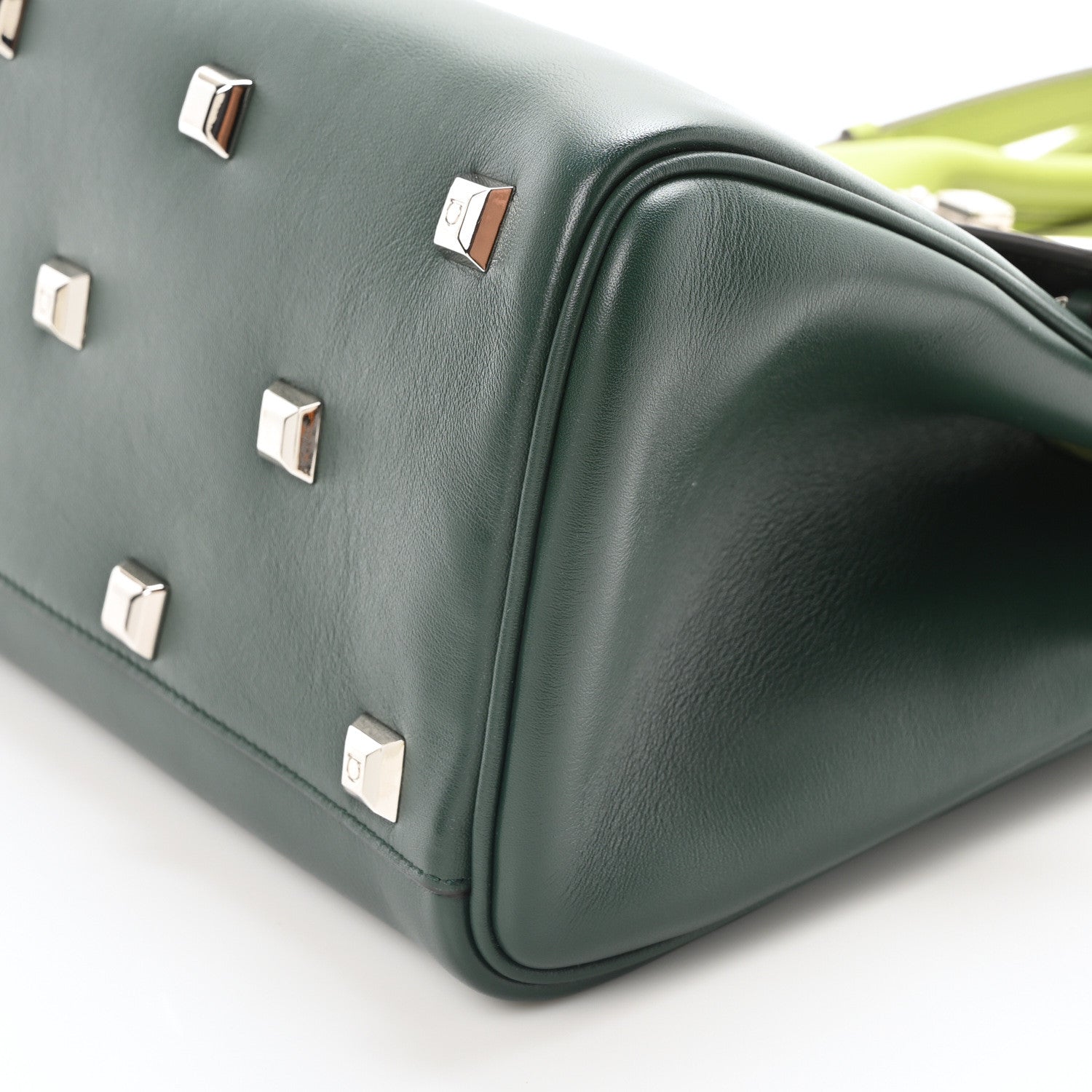 Salvatore Ferragamo Calfskin The Studio Bag Pine Absinthe 9 of 9