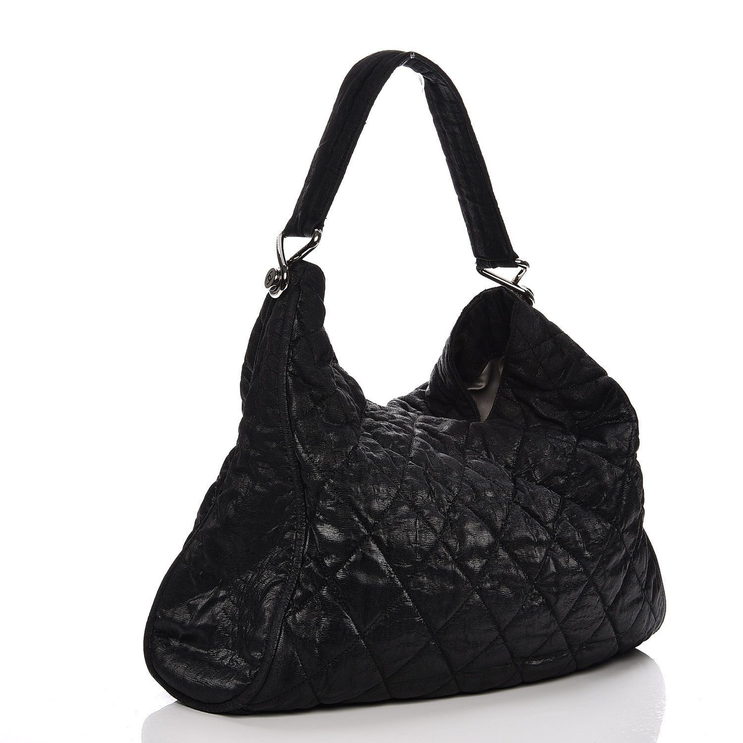 Chanel Crinkled Coated Canvas Le Marais Hobo Black 3 of 8