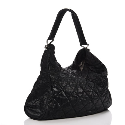 Chanel Crinkled Coated Canvas Le Marais Hobo Black 3 of 8