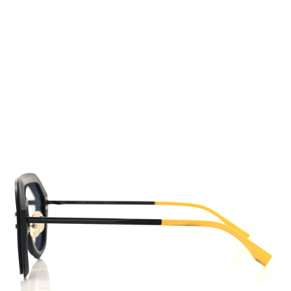 Fendi Rubber FF Fabulous Shield Sunglasses FF M0039/G/S Black Yellow 3 of 7