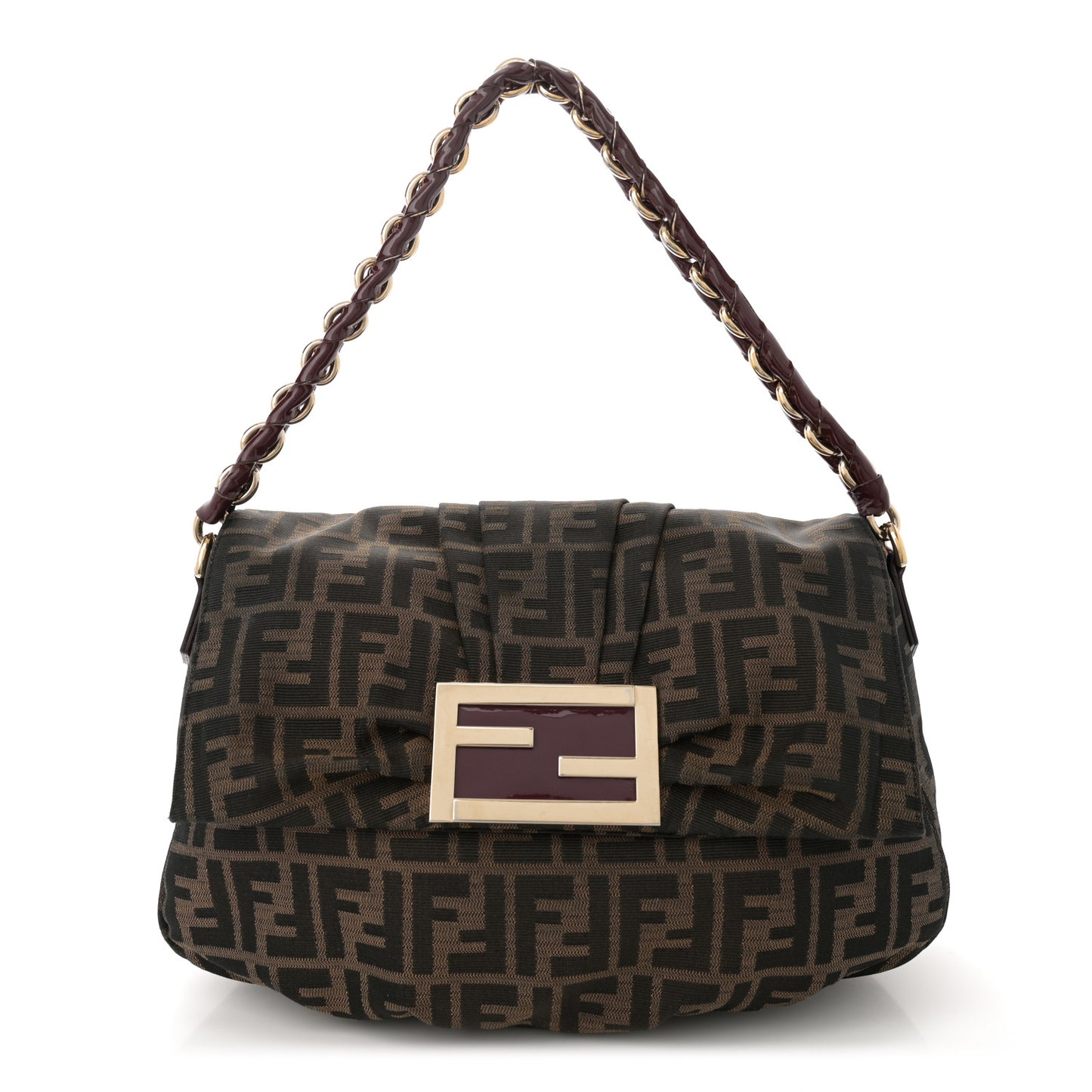 Zucca Patent Mia Shoulder Flap Tobacco