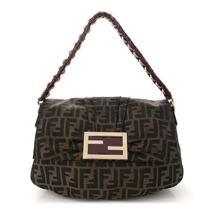 Fendi Zucca Patent Mia Shoulder Flap Tobacco 1 of 10