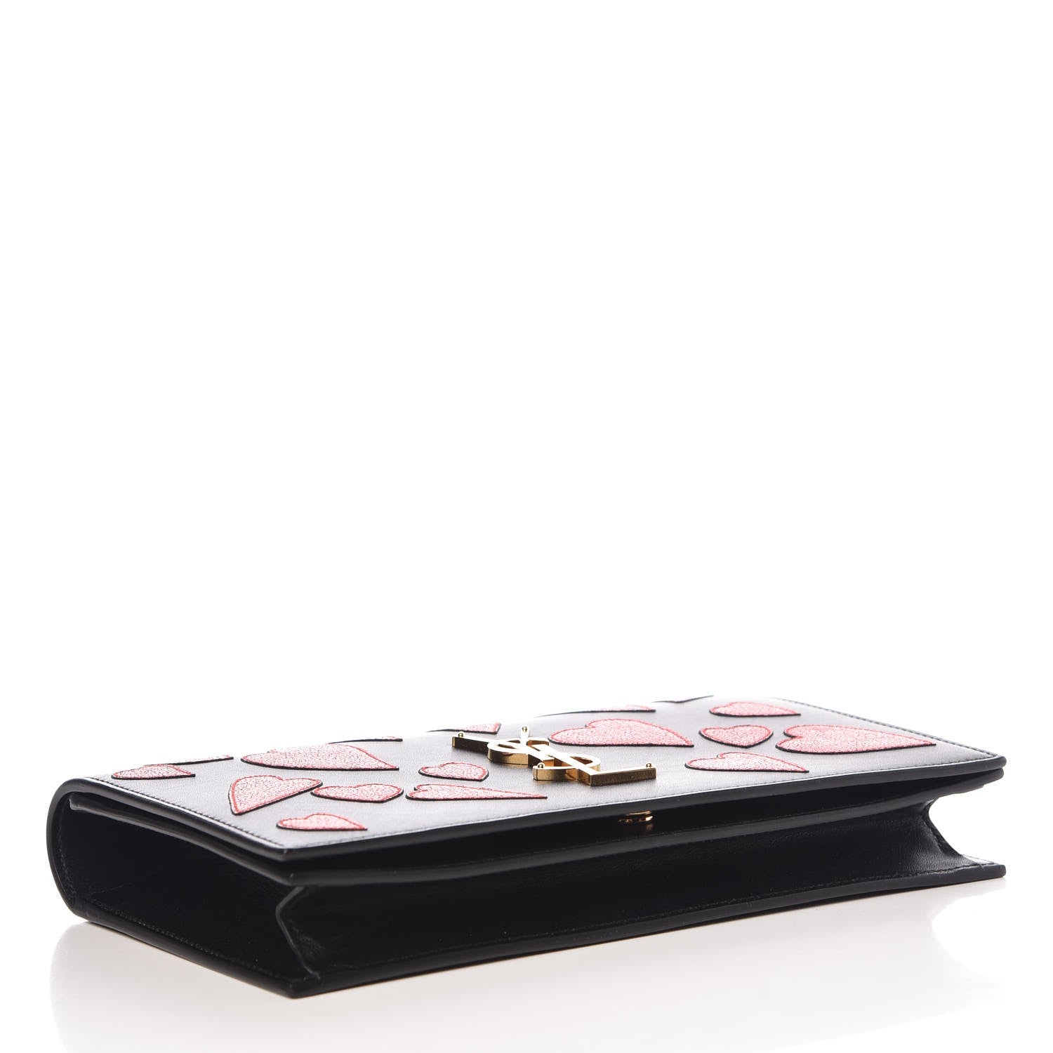 Saint Laurent Calfskin Classic Monogram Kate Heart Clutch Black Rouge 4 of 9