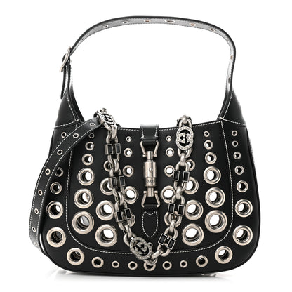 Gucci Patent Ha Ha Ha Jackie 1961 Eyelet Hobo Black 1 of 9