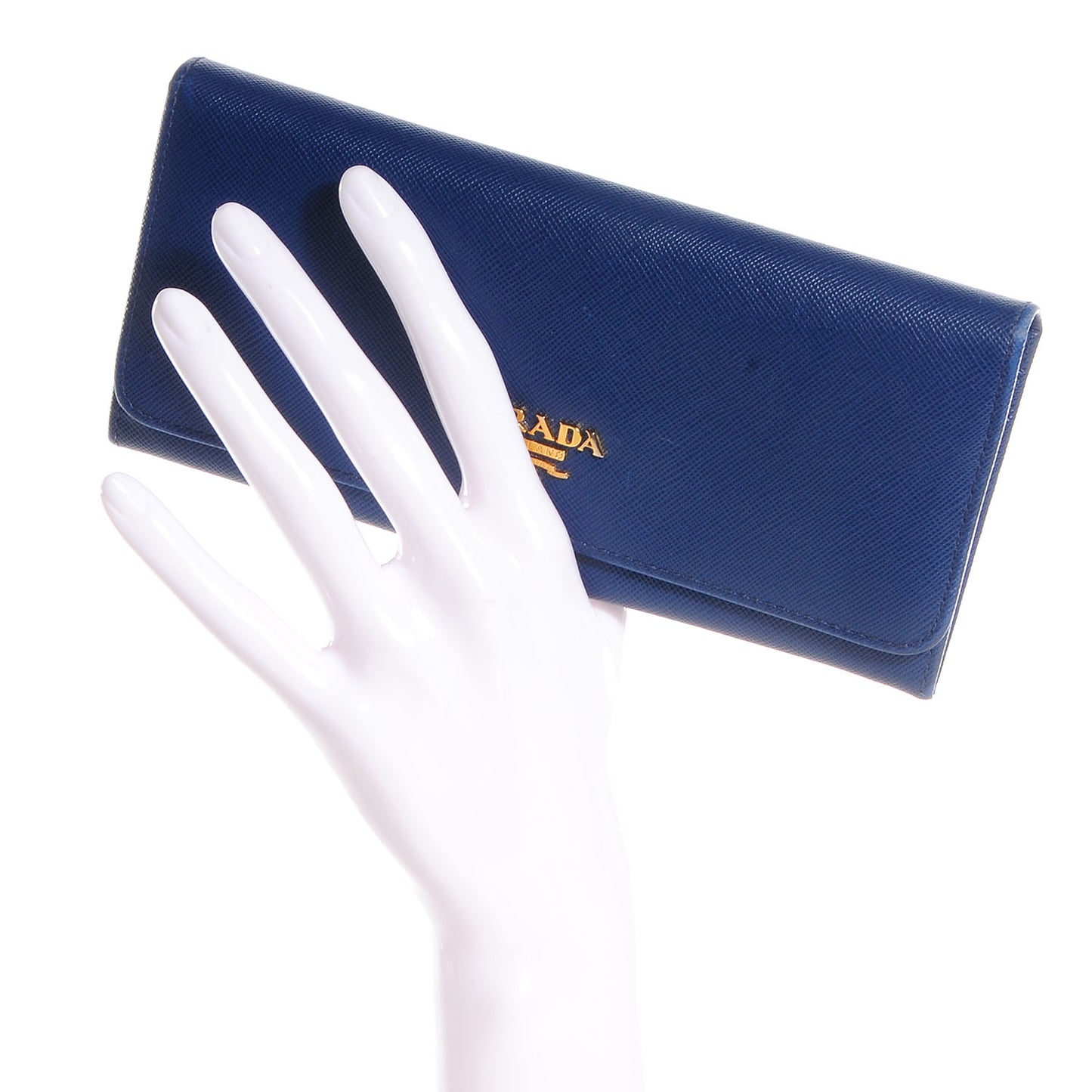 Saffiano Metal Continental Flap Wallet Bleuette