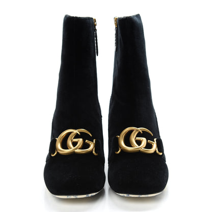 Gucci Softy Velvet Malaga Kid GG Victoire 55mm Ankle Boots 38 Black 2 of 8