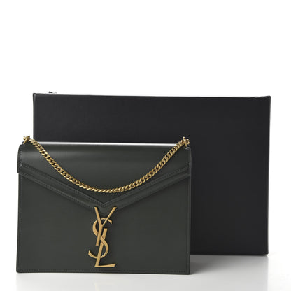 Saint Laurent Smooth Calfskin Monogram Cassandra Clasp Bag Dark Green 10 of 10