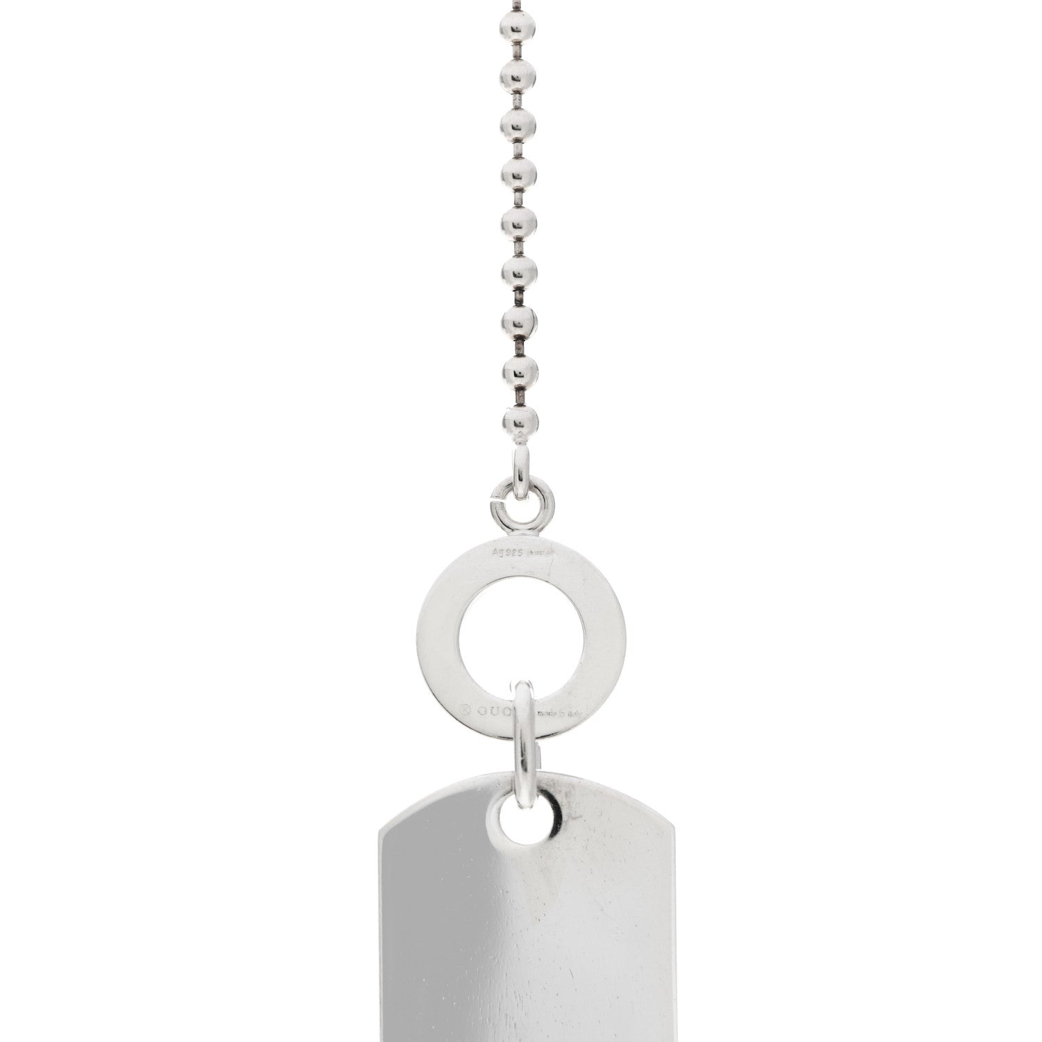 Gucci Sterling Silver Crest Dog Tag Toggle Necklace 4 of 5