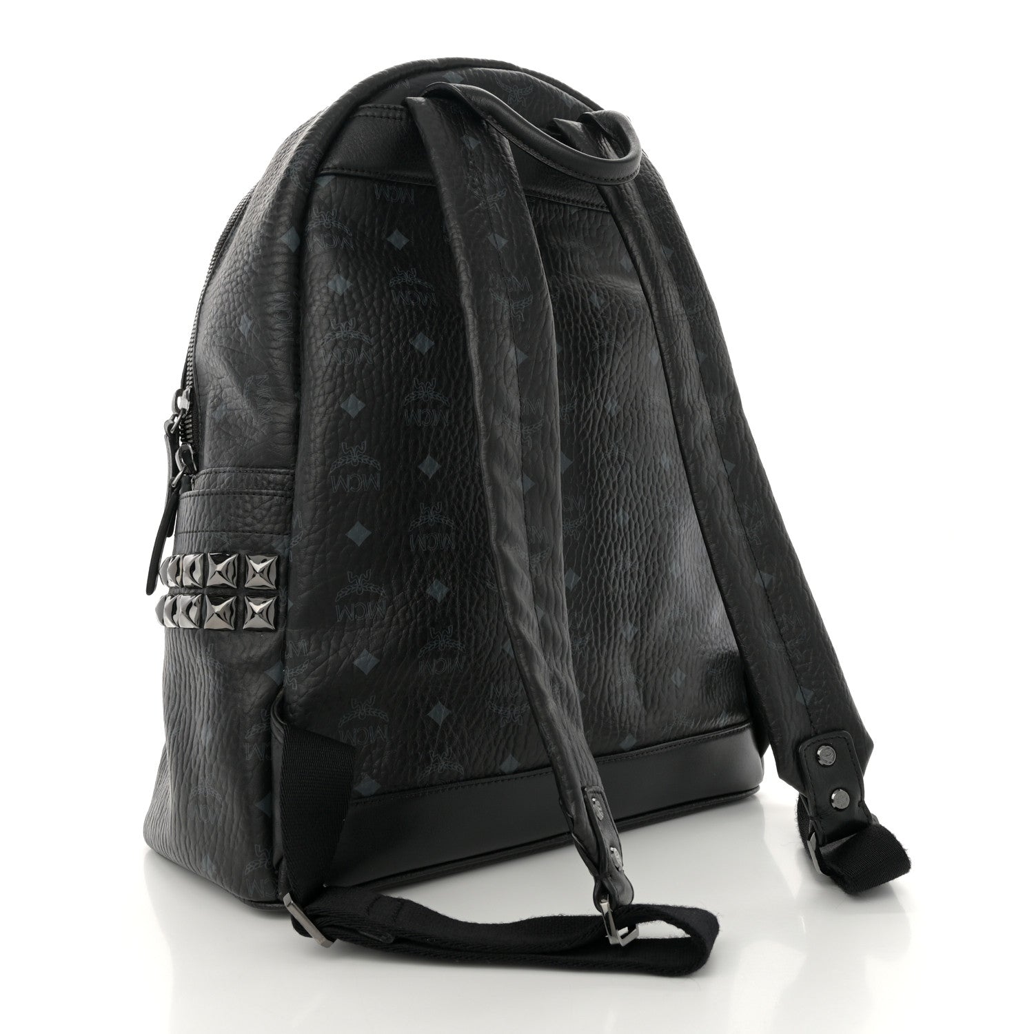 MCM Visetos Medium Side Studs Stark Backpack Black 3 of 10