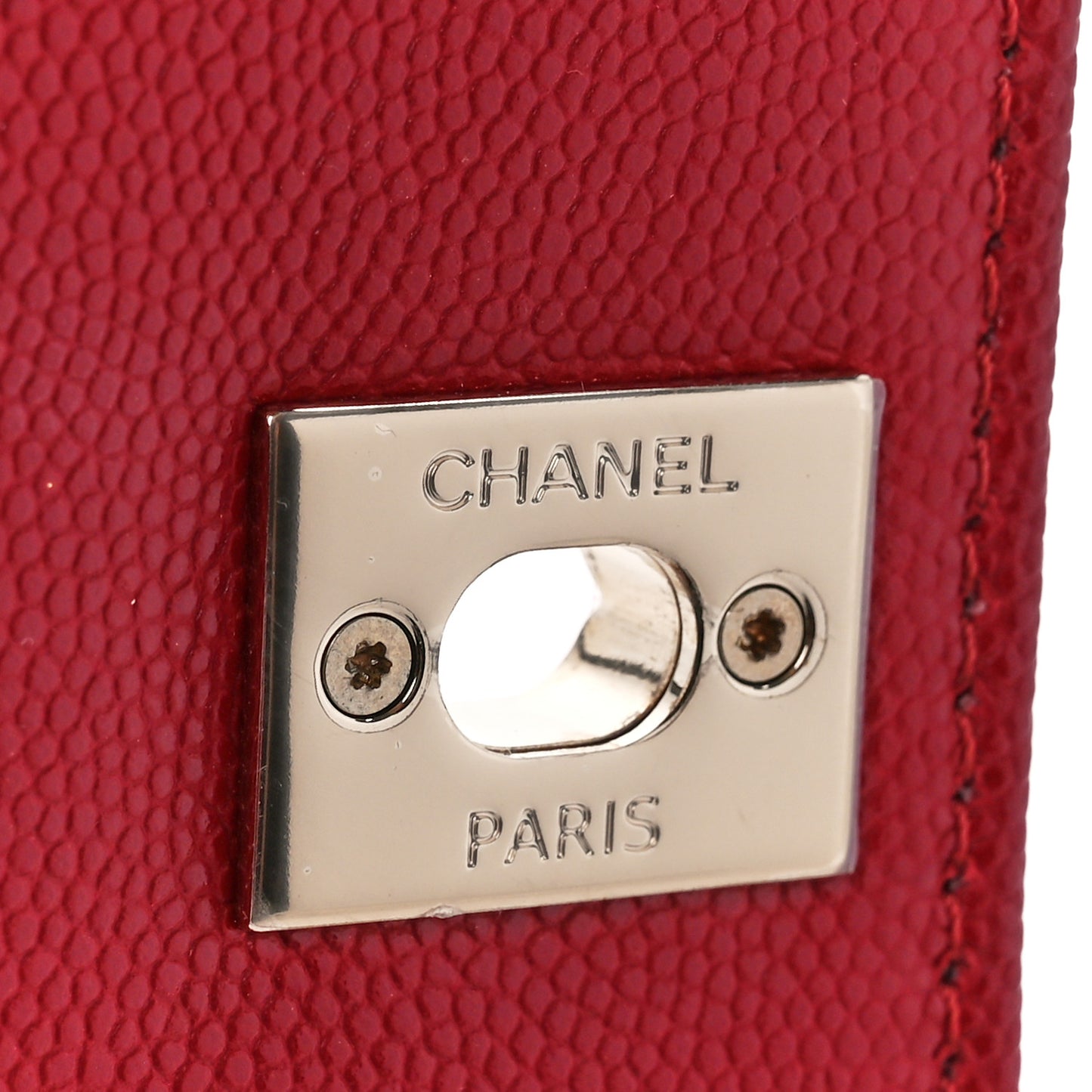 Caviar Quilted Mini Coco Handle Flap Red