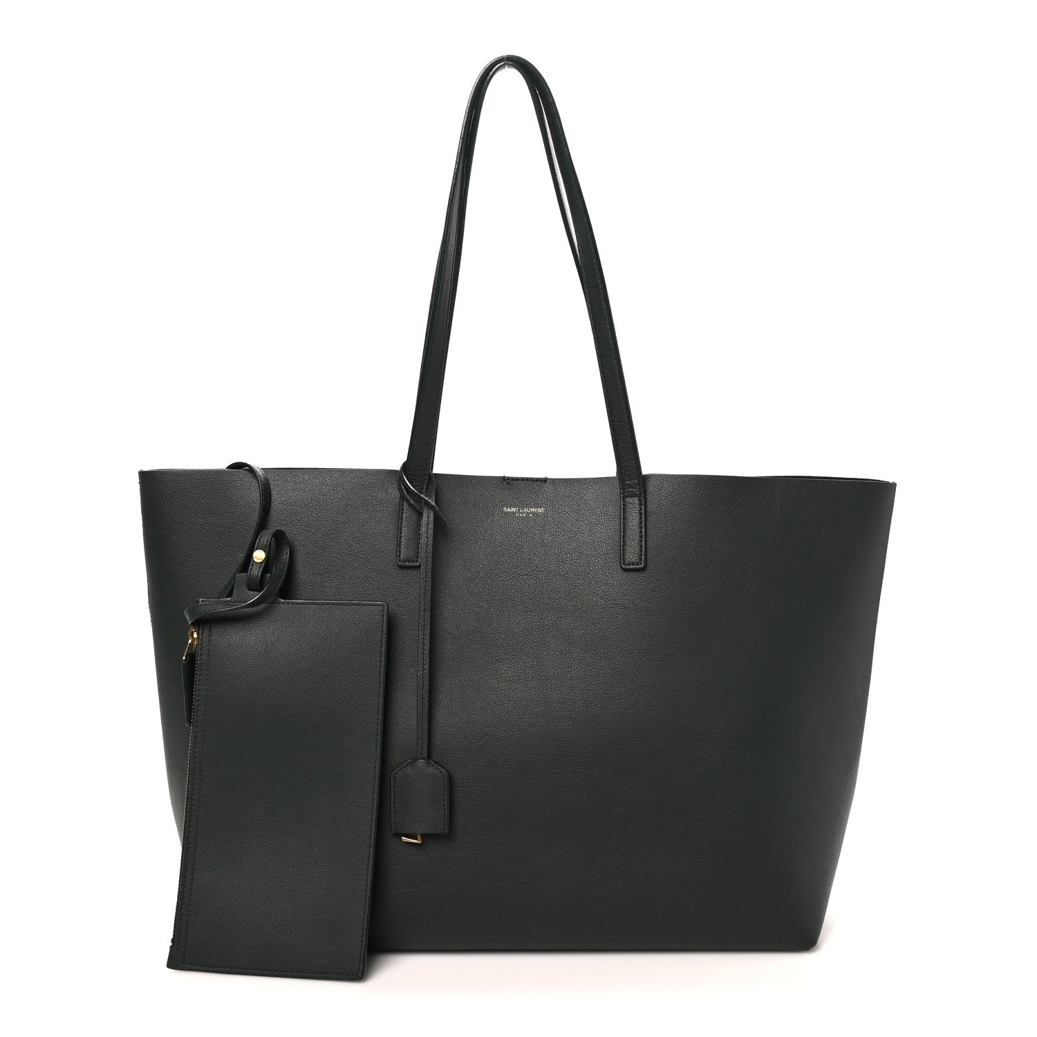 Saint Laurent Calfskin Large Shopping Tote Dark Green 3 of 11