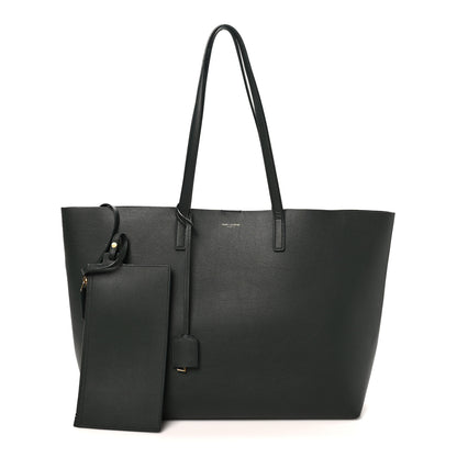 Saint Laurent Calfskin Large Shopping Tote Dark Green 3 of 11