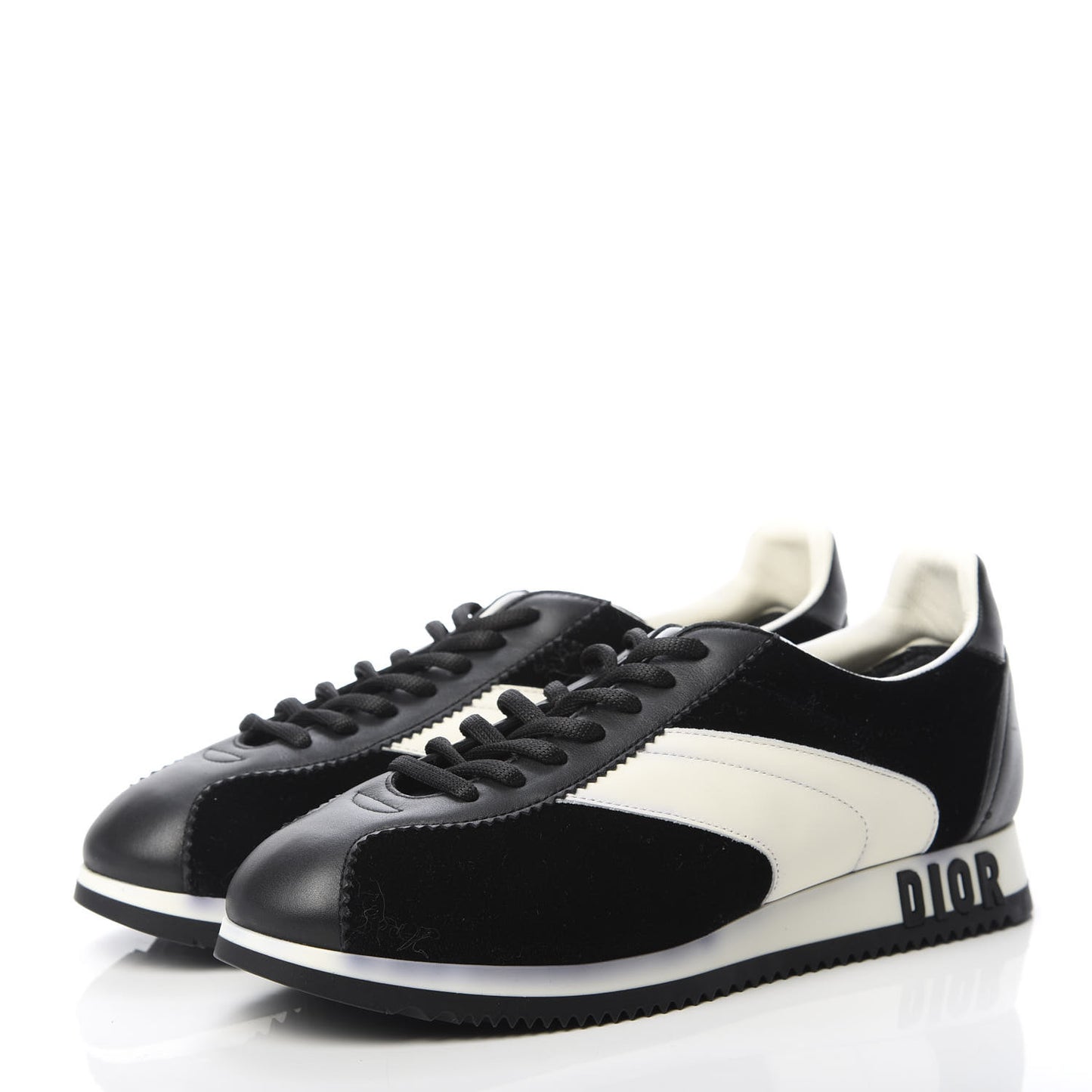 Velvet Mix Diorun Sneakers 36 Black Off White