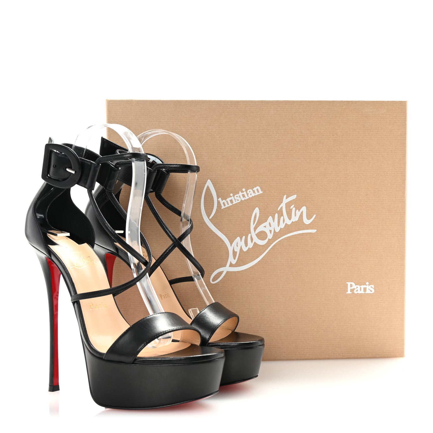 Christian Louboutin Kid Choca 150 Platform Sandals 38 Black 9 of 9