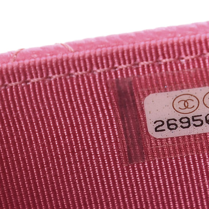 Chanel Caviar Quilted Flap Card Holder Pink 7 of 7