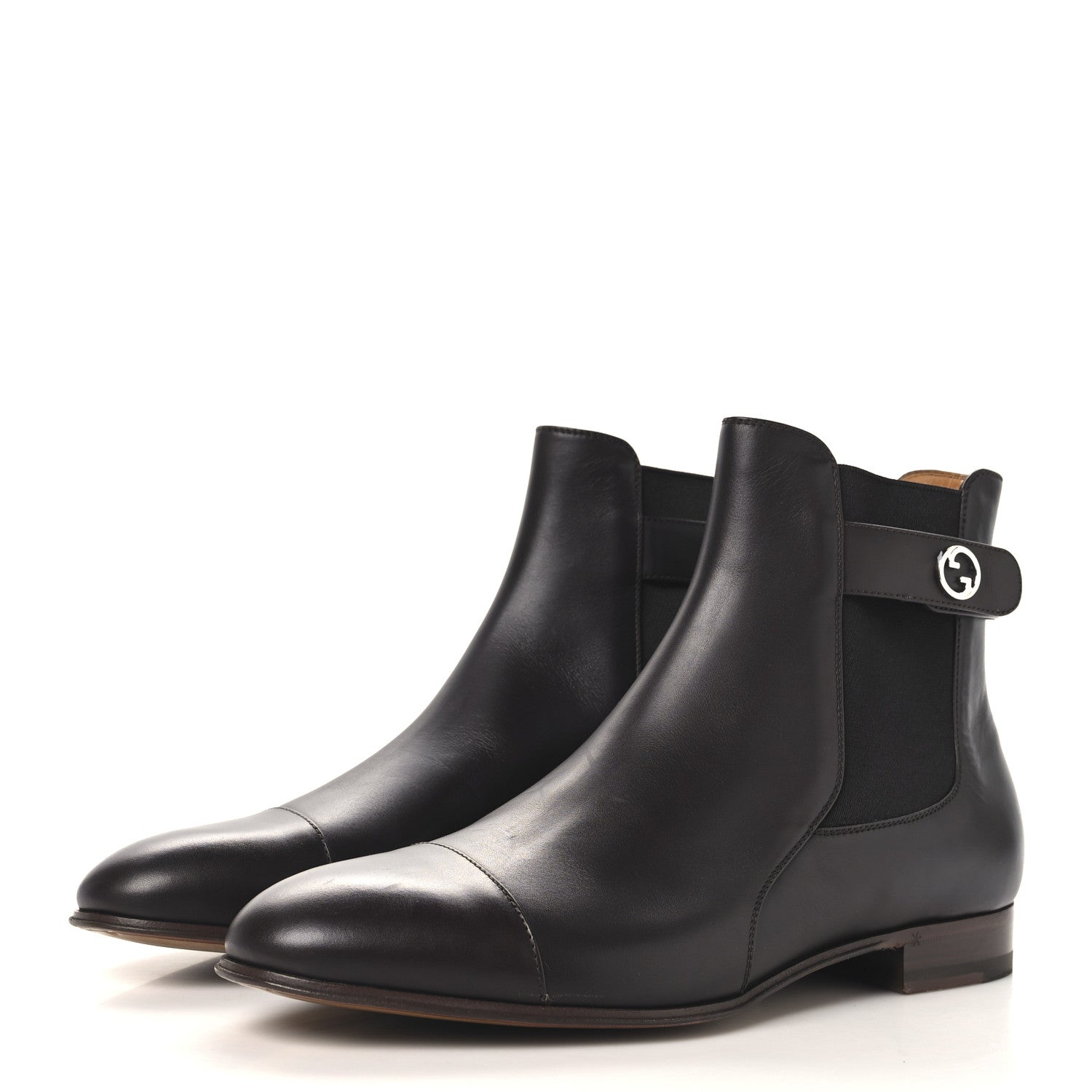 Gucci Calfskin Mens Blondie Chelsea Ankle Boots 8 Cocoa 4 of 10