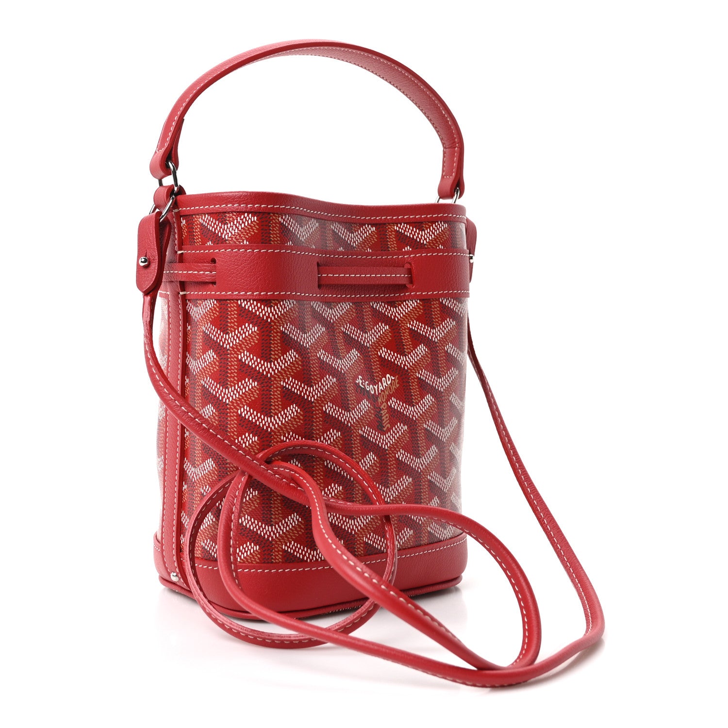Goyard Goyardine Petit Flot Mini Bucket Bag Red 3 of 10