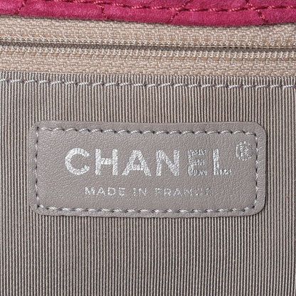 Chanel Suede Quilted Patchwork Drawstring Bag Green Pink Purple Burgundy 5 of 16