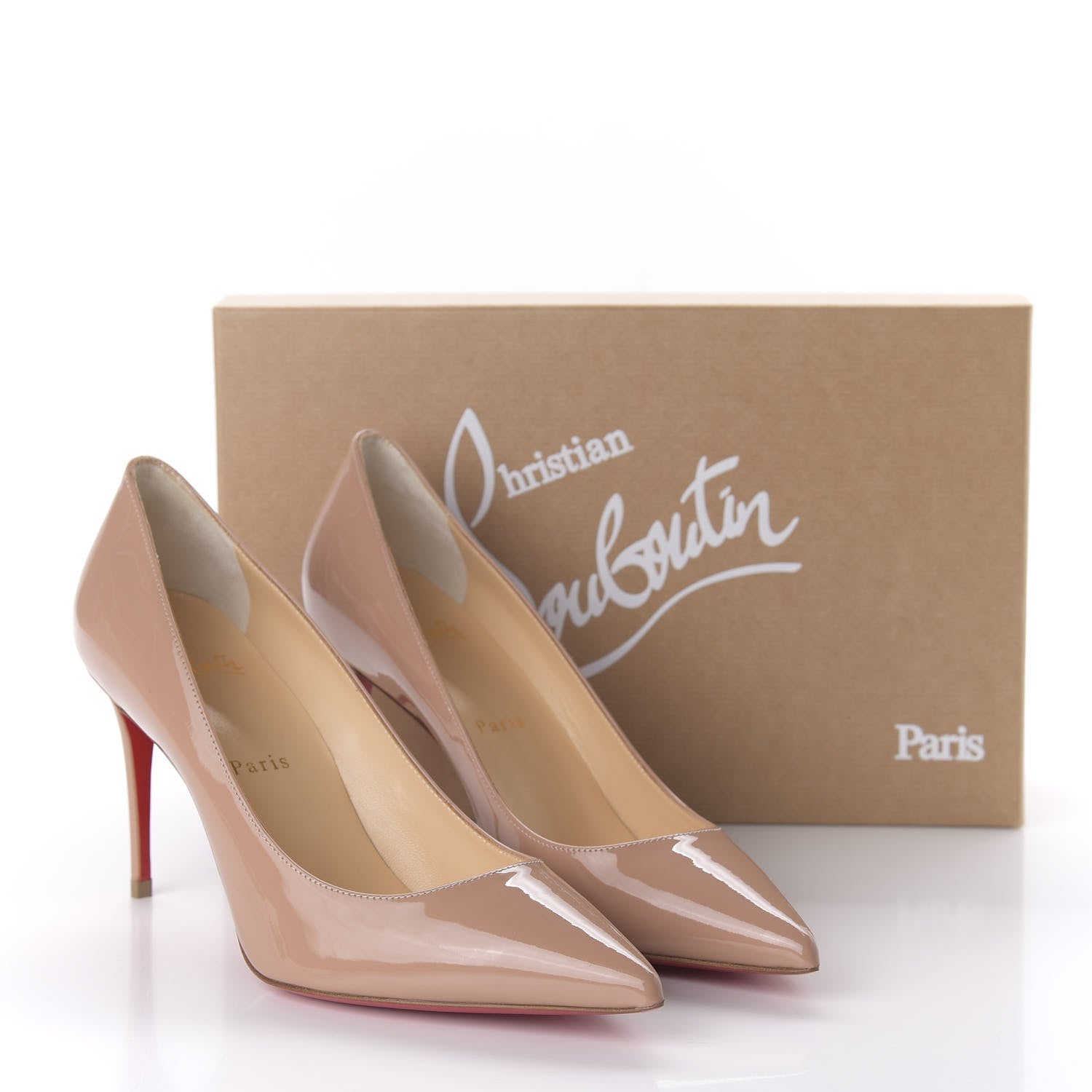 Christian Louboutin Patent Kate 85 Pumps 38.5 Nude 8 of 8