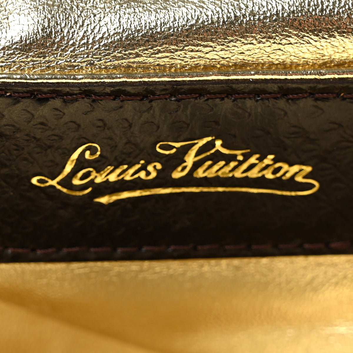 Satin Monogram Aumoniere Clutch Brown