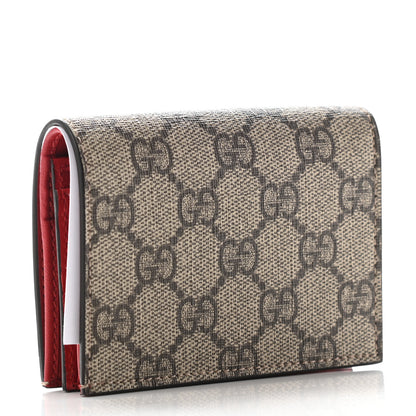 Gucci GG Supreme Monogram Cherry Embellished Card Case Wallet Hibiscus Red 3 of 7
