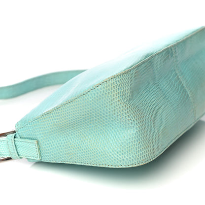 Fendi Lizard Small Baguette Verde Celeste 12 of 14