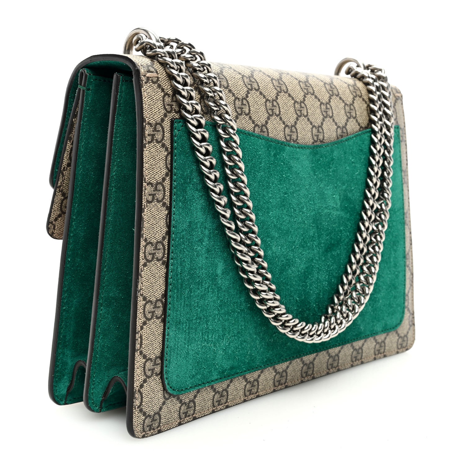 Gucci GG Supreme Monogram Embroidered Medium Dionysus Shoulder Bag Emerald 3 of 13