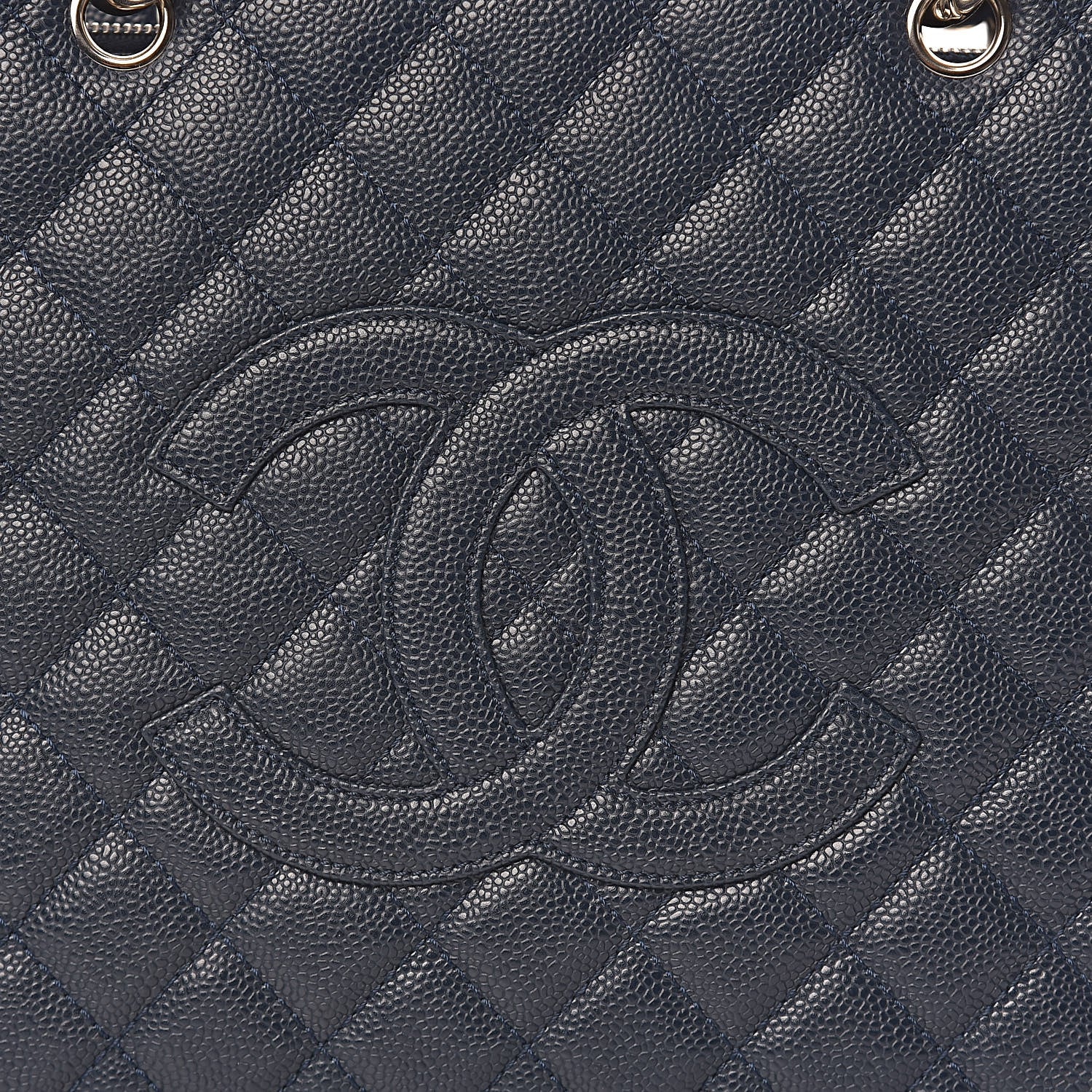 Chanel Caviar Quilted Grand Shopping Tote GST Dark Navy Blue 10 of 10