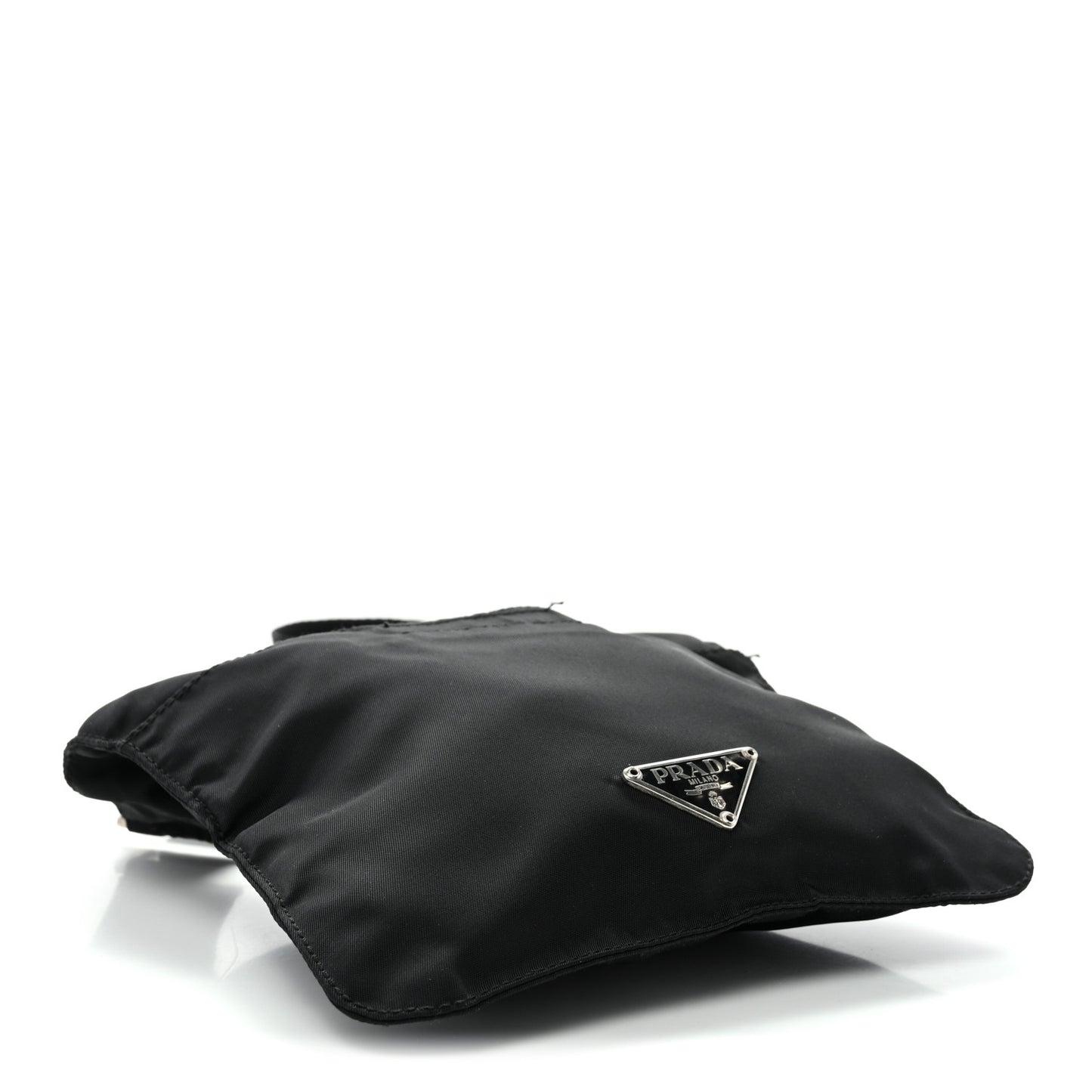 Nylon Mini Flat Messenger Bag Black