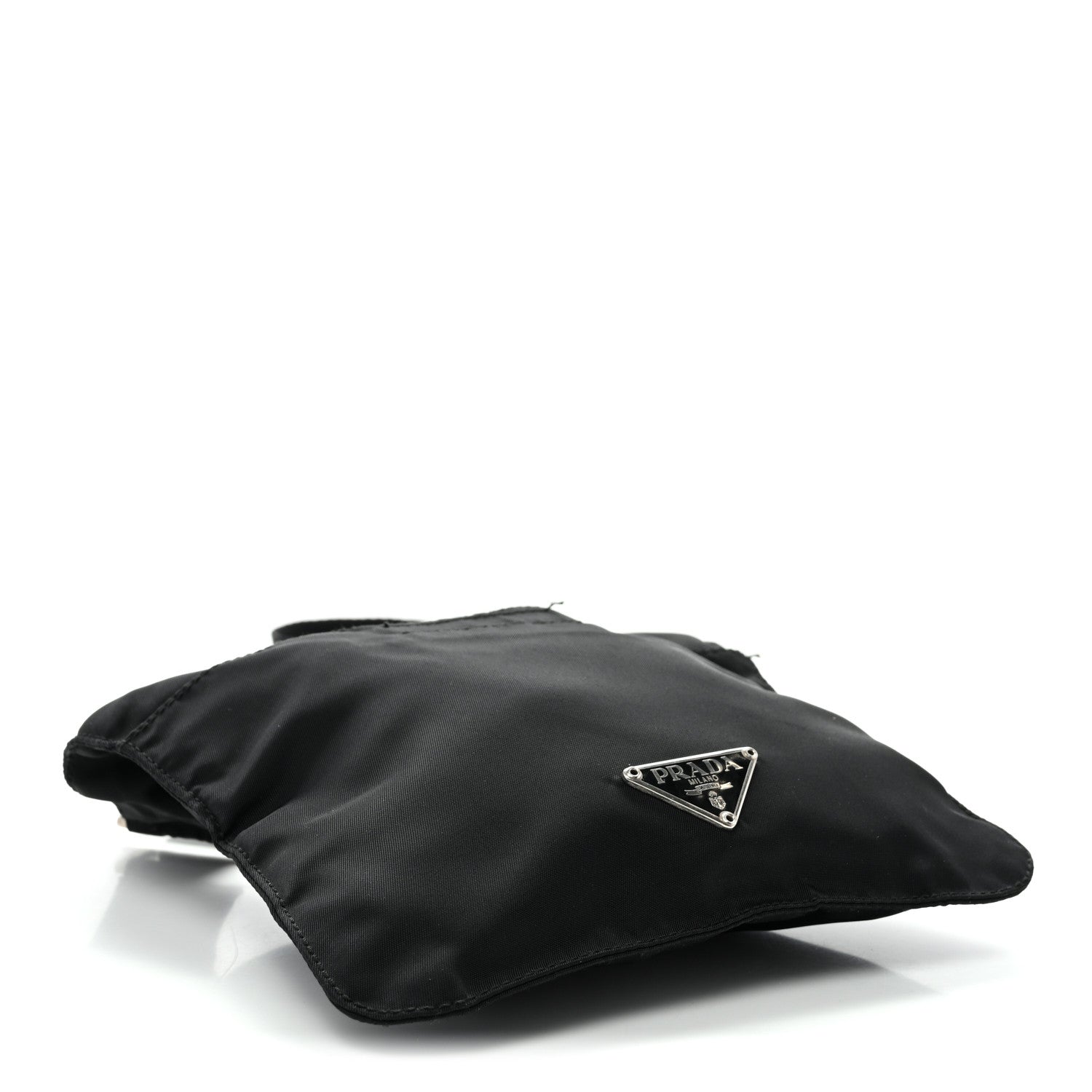 Prada Nylon Mini Flat Messenger Bag Black 4 of 11