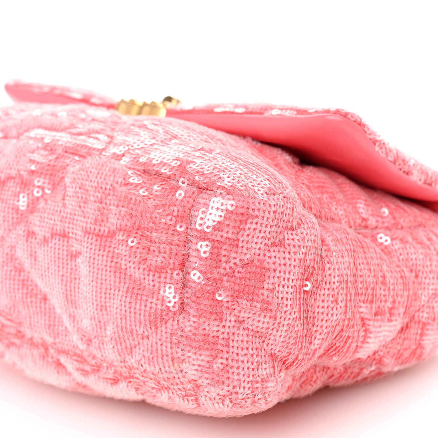 Chanel Sequin Quilted Medium Chanel 19 Flap Coral 10 of 11