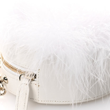 Chanel Lambskin Fur Quilted Round Clutch With Chain Ivory 10 of 11