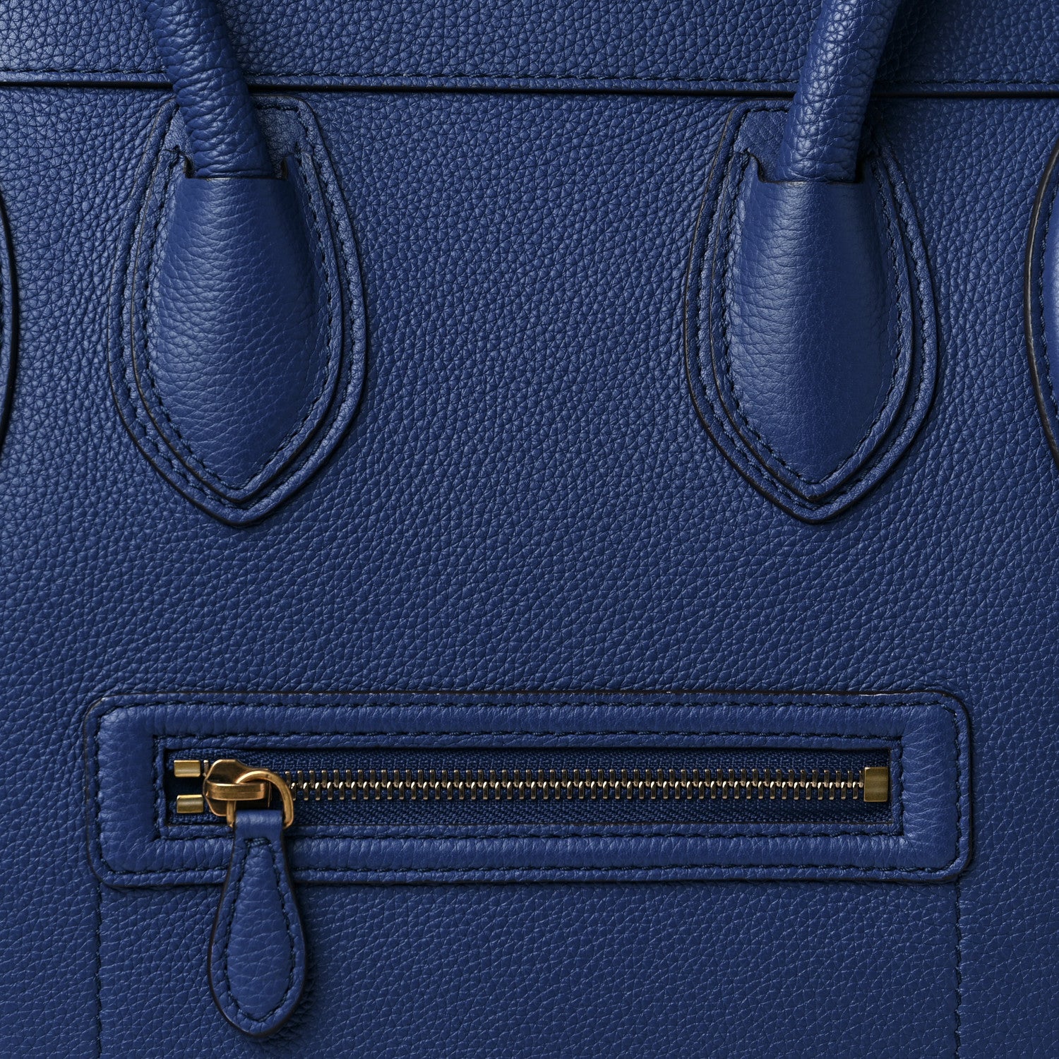 Celine Drummed Calfskin Mini Luggage Indigo 9 of 14