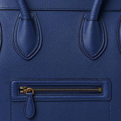 Celine Drummed Calfskin Mini Luggage Indigo 9 of 14